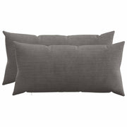 Kussensloop corduroy 40x70 cm donkergrijs (2 stuks)