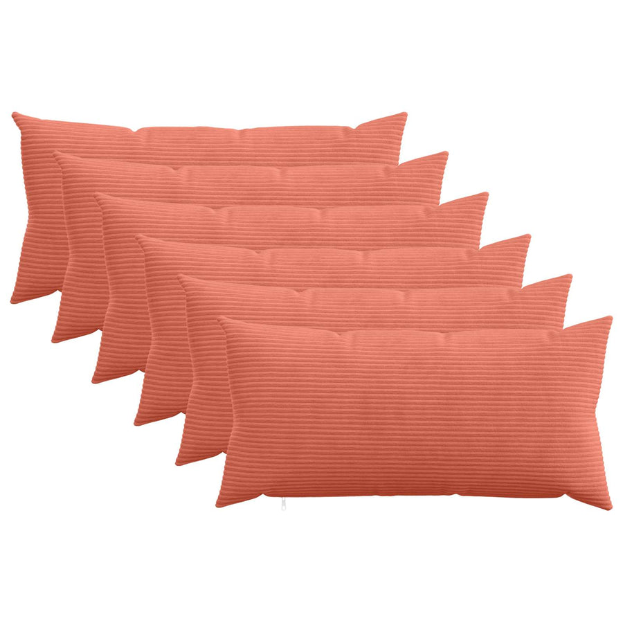 Kussensloop 6 pcs HEERLEN Rood-oranje 40 x 70 cm corduroy