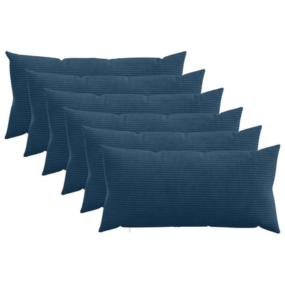 Kussensloop 6 pcs HEERLEN Marineblauw 40 x 70 cm corduroy