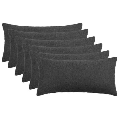 Kussensloop 6 pcs HEERLEN Donkergrijs 40 x 70 cm Bouclé