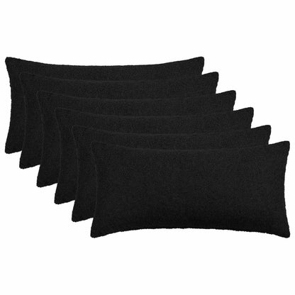 Kussensloop 6 pcs HEERLEN Zwart 40 x 70 cm Bouclé