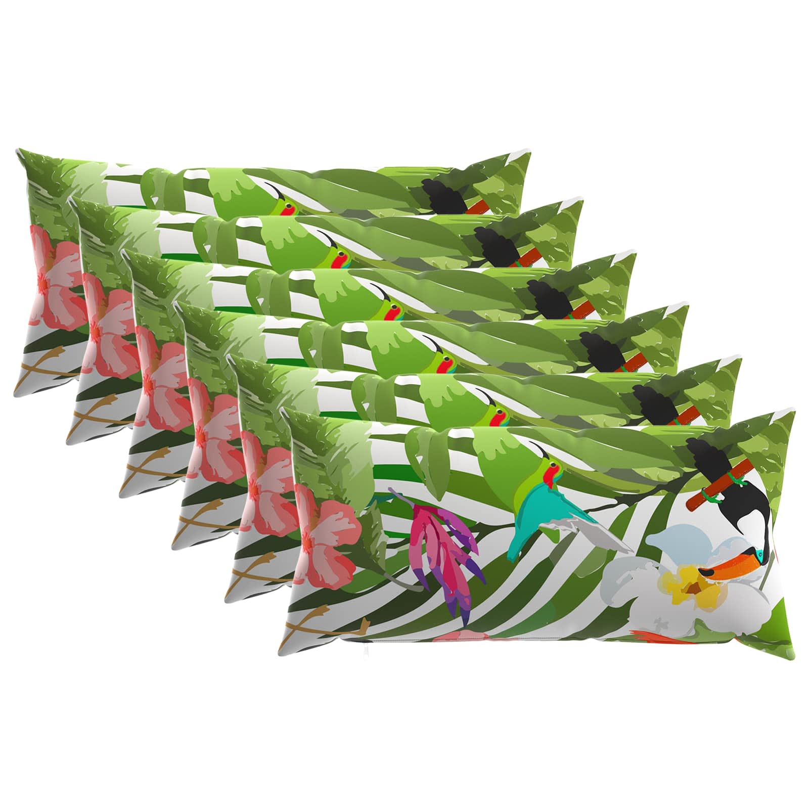 Kussensloop 6 pcs HEERLEN Zwart 40 x 70 cm Polyester