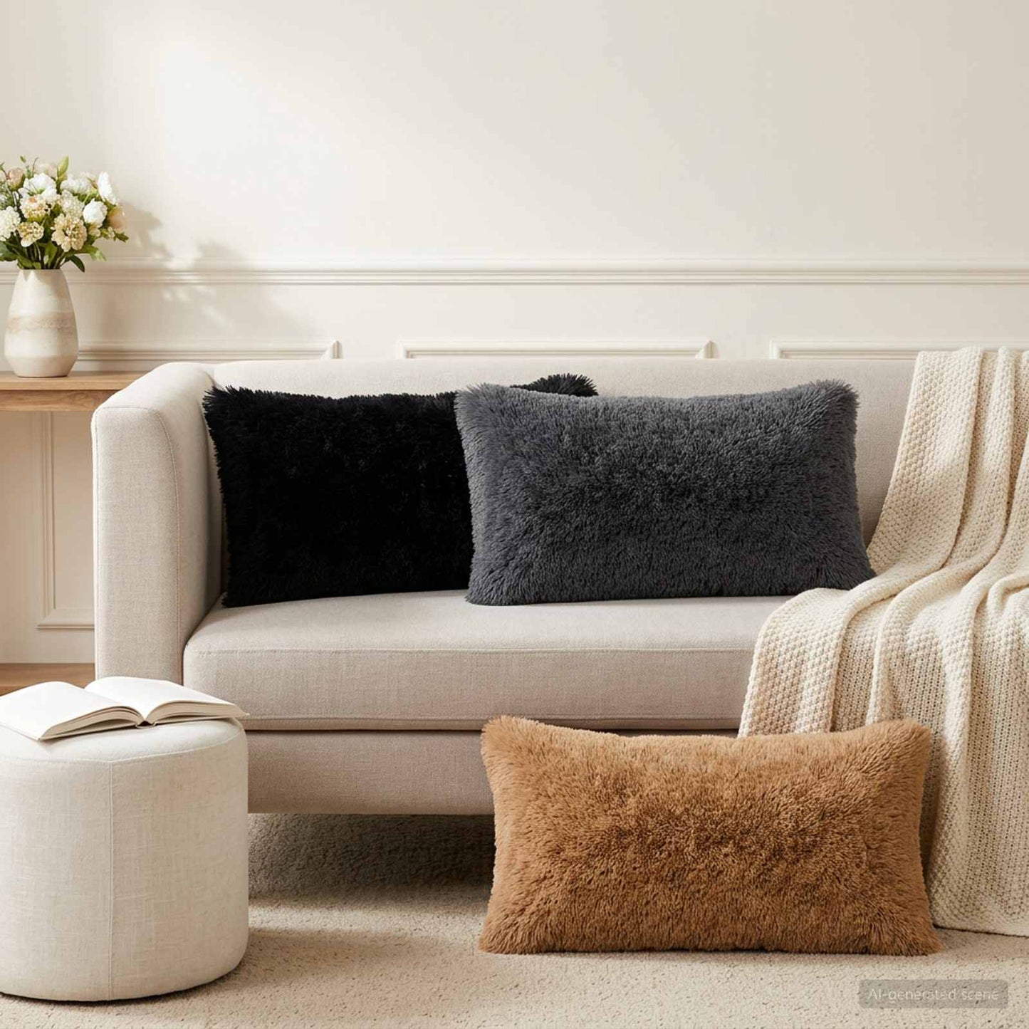 Kussensloop 2 pcs HEERLEN Taupe 40 x 80 cm PV Fleece