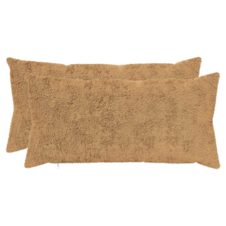 Kussensloop 2 st HEERLEN Taupe 40 x 70 cm Nep Konijnenbont