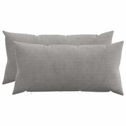 Kussensloop 40 x 80 cm lichtgrijs corduroy (2 stuks)