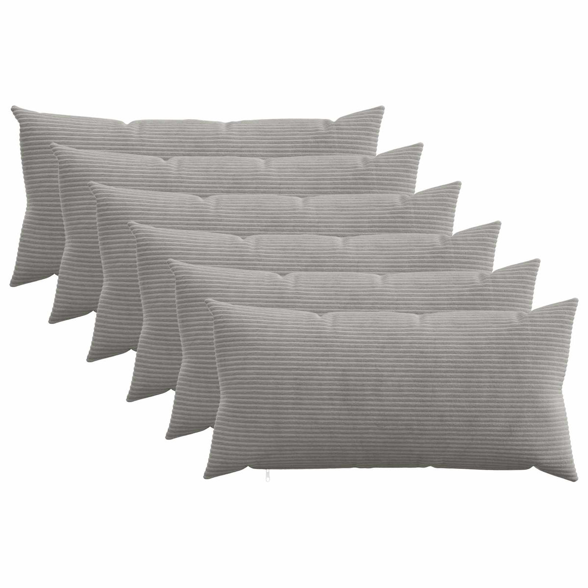 Kussensloop 6 pcs HEERLEN Lichtgrijs 40 x 80 cm corduroy