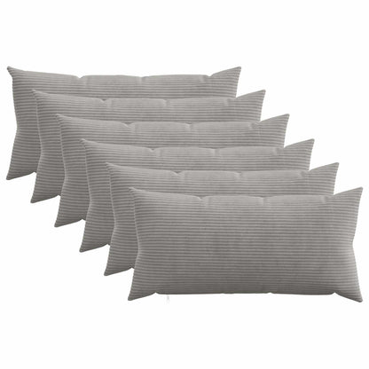 Kussensloop 6 pcs HEERLEN Lichtgrijs 40 x 80 cm corduroy