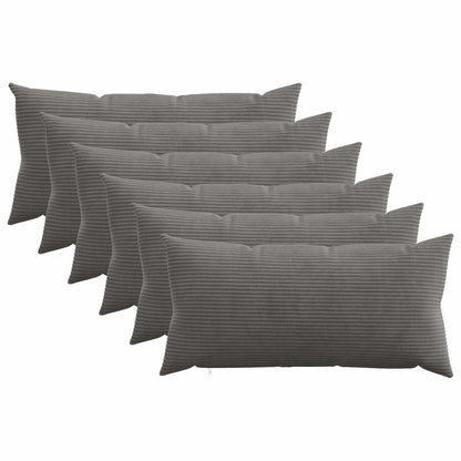 Kussensloop 6 pcs HEERLEN Donkergrijs 40 x 80 cm corduroy