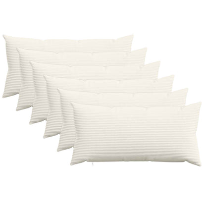 Kussensloop 6 pcs HEERLEN Crèmekleurig 40 x 80 cm corduroy