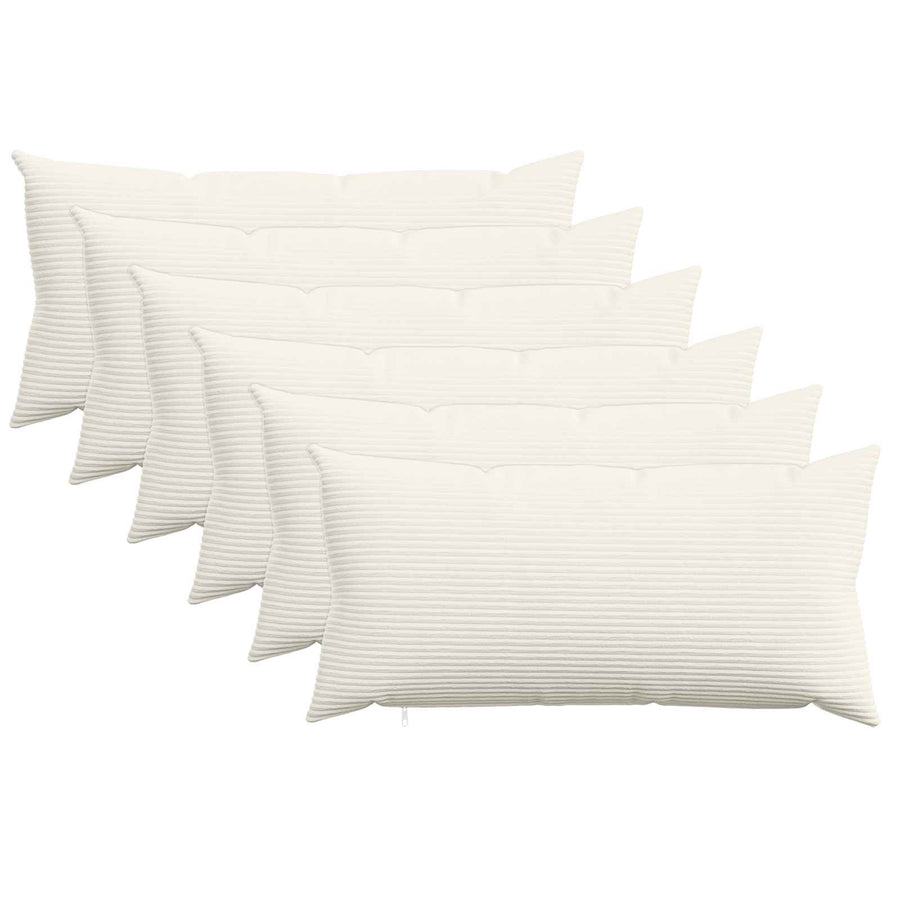 Kussensloop 6 pcs HEERLEN Crèmekleurig 40 x 80 cm corduroy