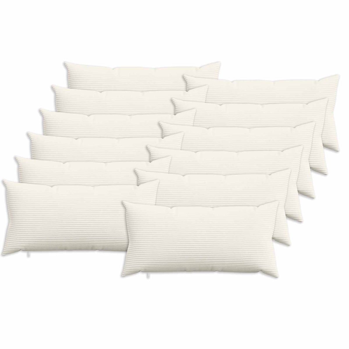 Kussensloop 12 pcs HEERLEN Crèmekleurig 40 x 80 cm corduroy