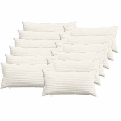 Kussensloop 12 pcs HEERLEN Crèmekleurig 40 x 80 cm corduroy