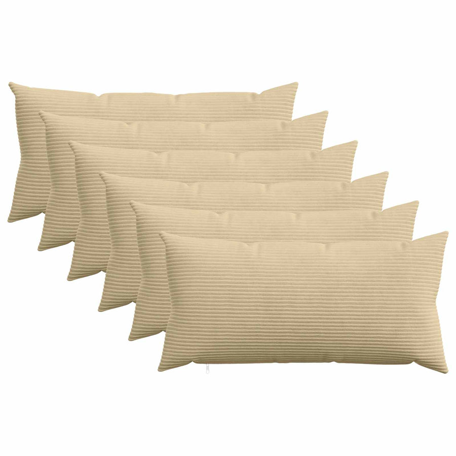 Kussensloop 6 st HEERLEN Grijs groen 40 x 80 cm corduroy
