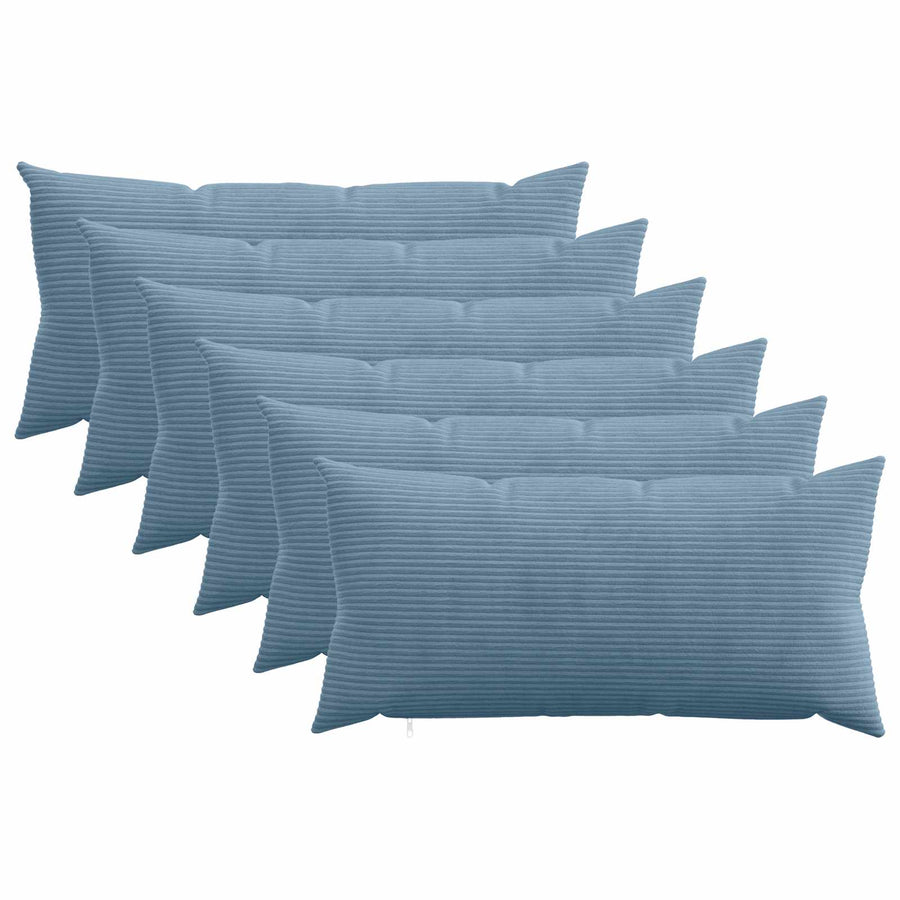Kussensloop 6 pcs HEERLEN Blauw 40 x 80 cm corduroy