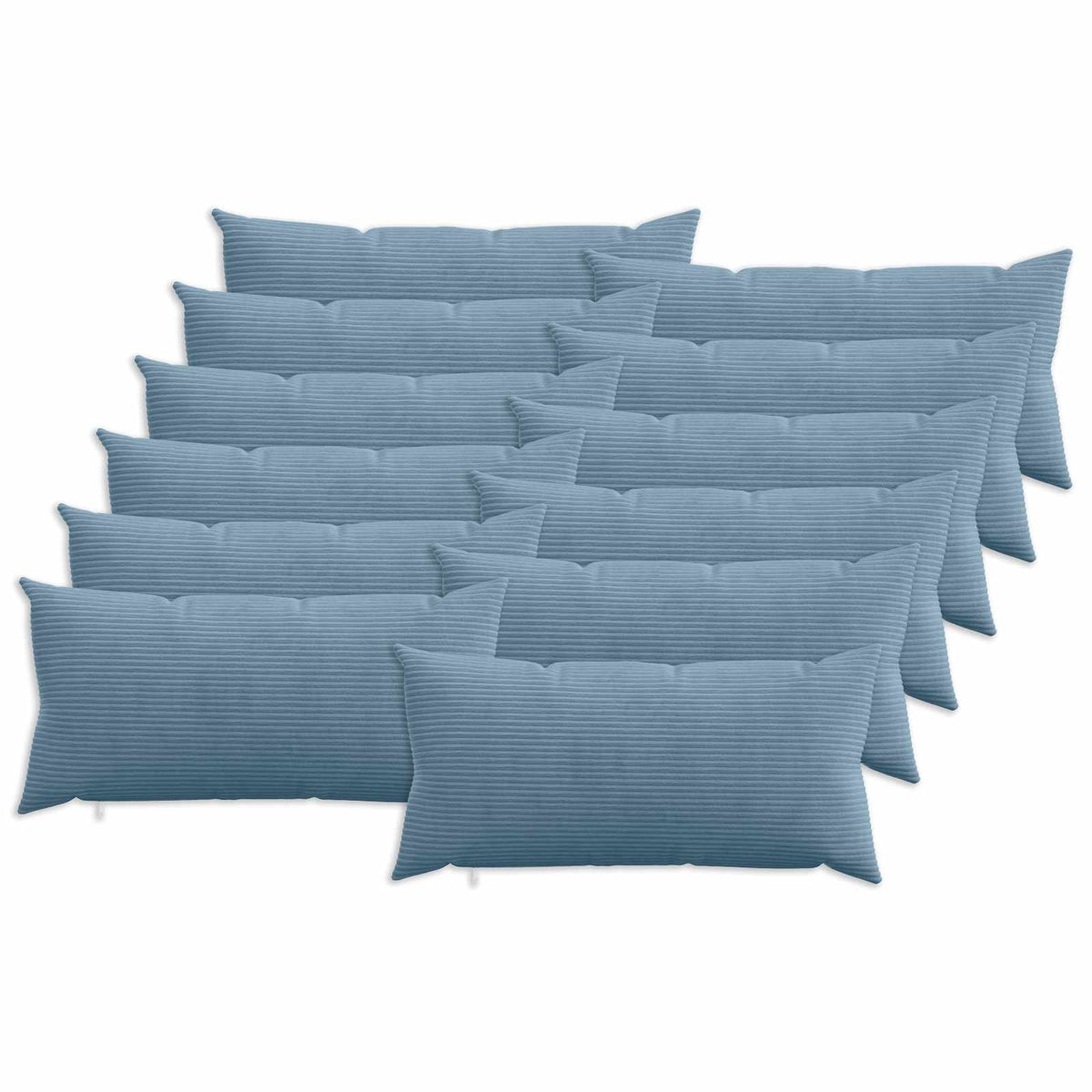 Kussensloop 12 pcs HEERLEN Blauw 40 x 80 cm corduroy