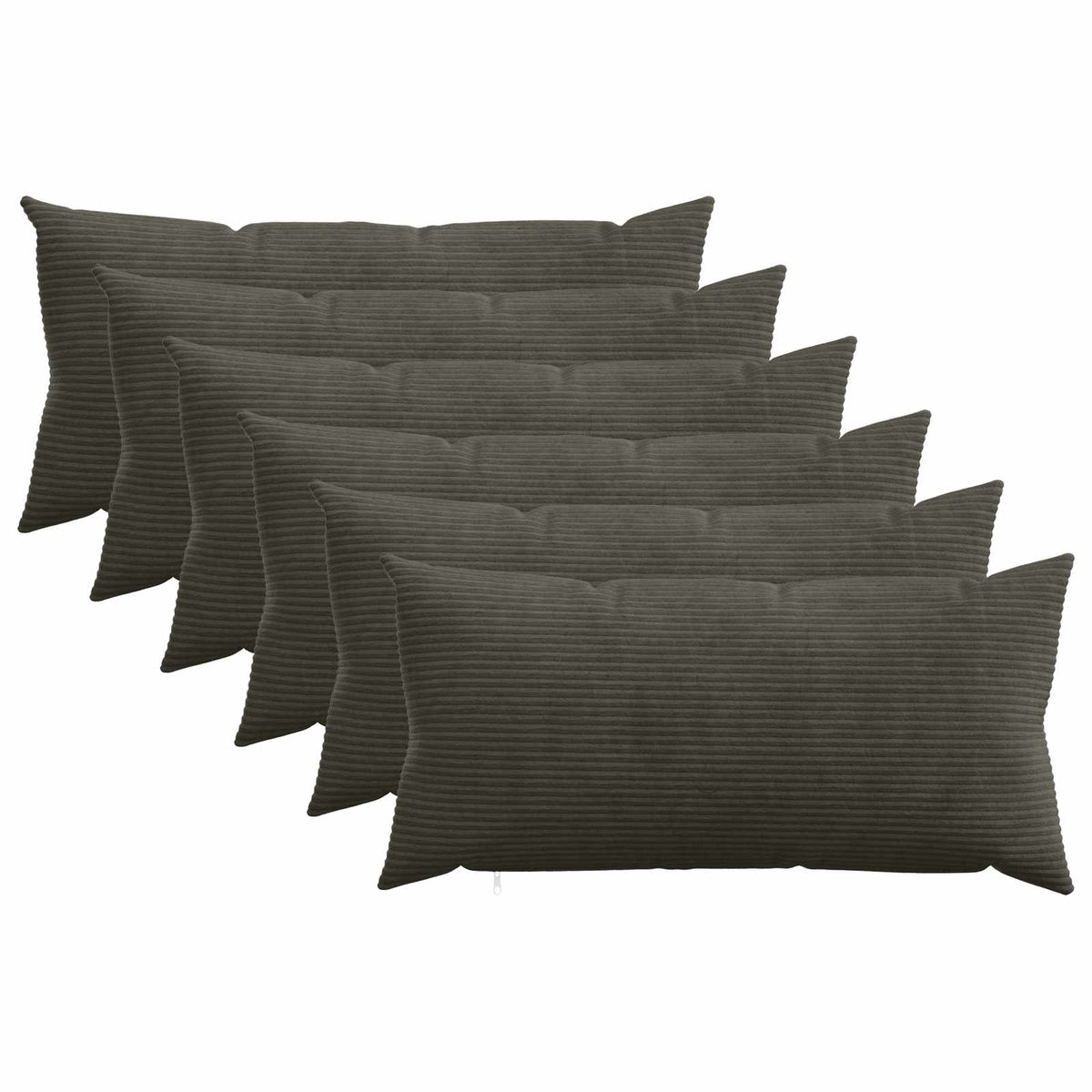 Kussensloop 6 pcs HEERLEN Antracietkleurig 40 x 80 cm corduroy