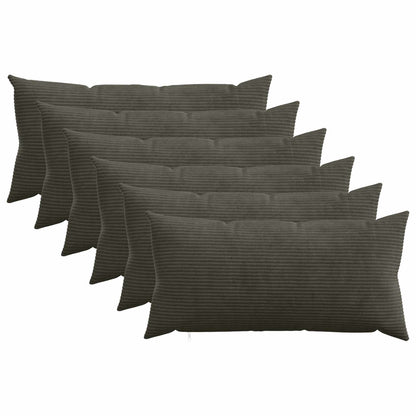 Kussensloop 6 pcs HEERLEN Antracietkleurig 40 x 80 cm corduroy