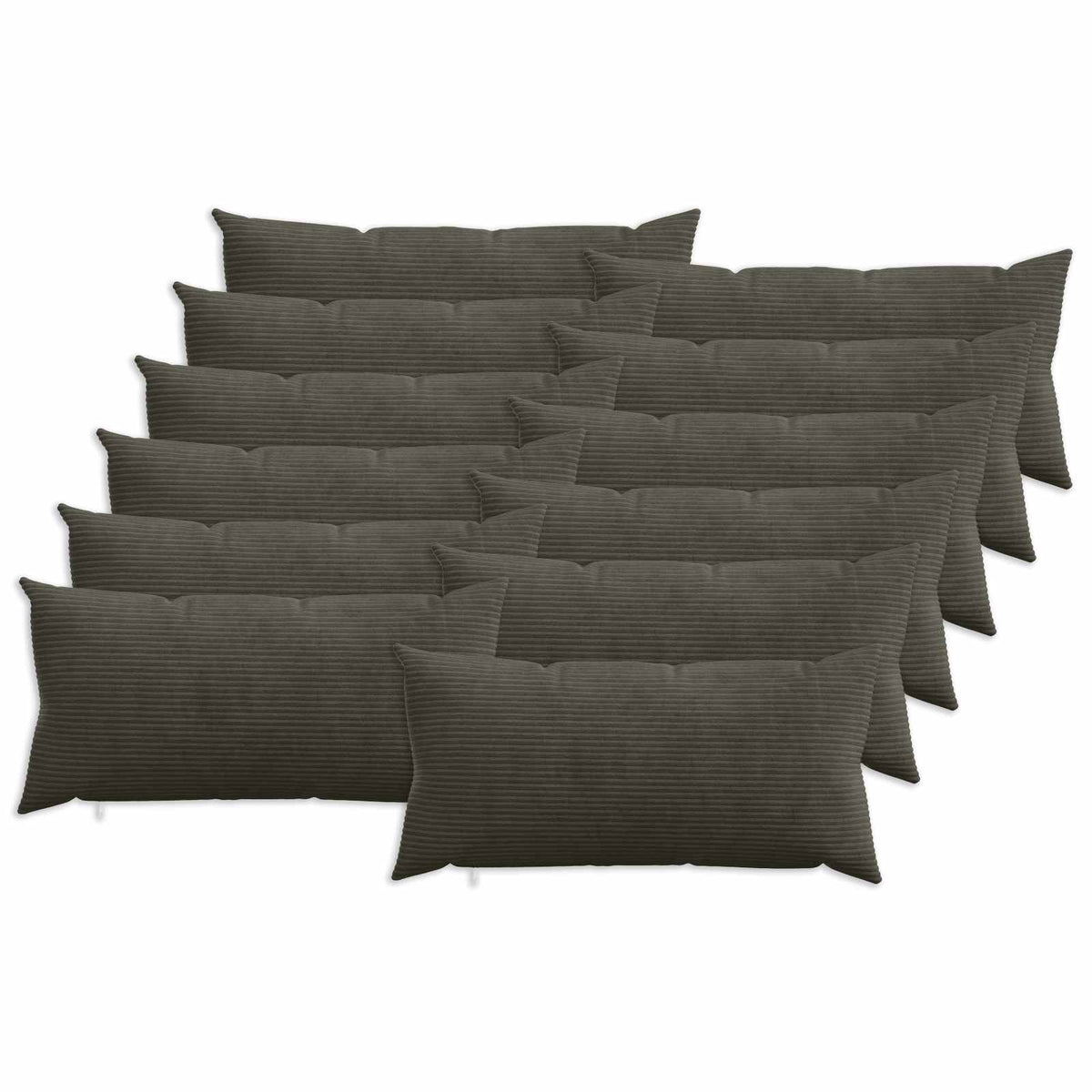 Kussensloop 12 pcs HEERLEN Antracietkleurig 40 x 80 cm corduroy