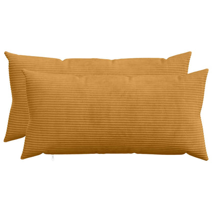 Kussensloop 2 st HEERLEN Geel 40 x 80 cm corduroy
