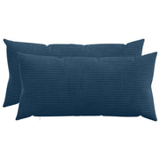 Kussensloop 40 x 80 cm marineblauw corduroy (2 stuks)