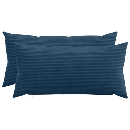 Kussensloop 2 pcs HEERLEN Marineblauw 40 x 80 cm corduroy