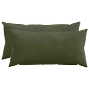 Kussensloop 40x80 cm groen corduroy (2 stuks)