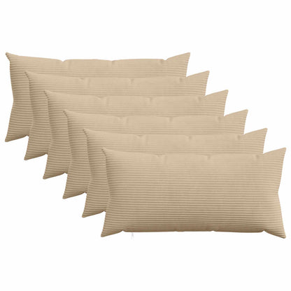 Kussensloop 6 pcs HEERLEN Taupe 40 x 80 cm corduroy