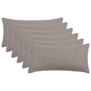 Kussensloop lichtgrijs bouclé 40 x 80 cm set van 6