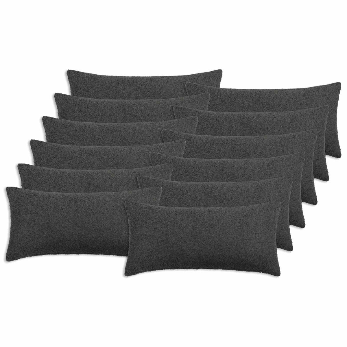 Kussensloop 12 pcs HEERLEN Donkergrijs 40 x 80 cm Bouclé