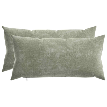 Kussensloop 2 st HEERLEN Groen 40 x 80 cm Chenille Stof