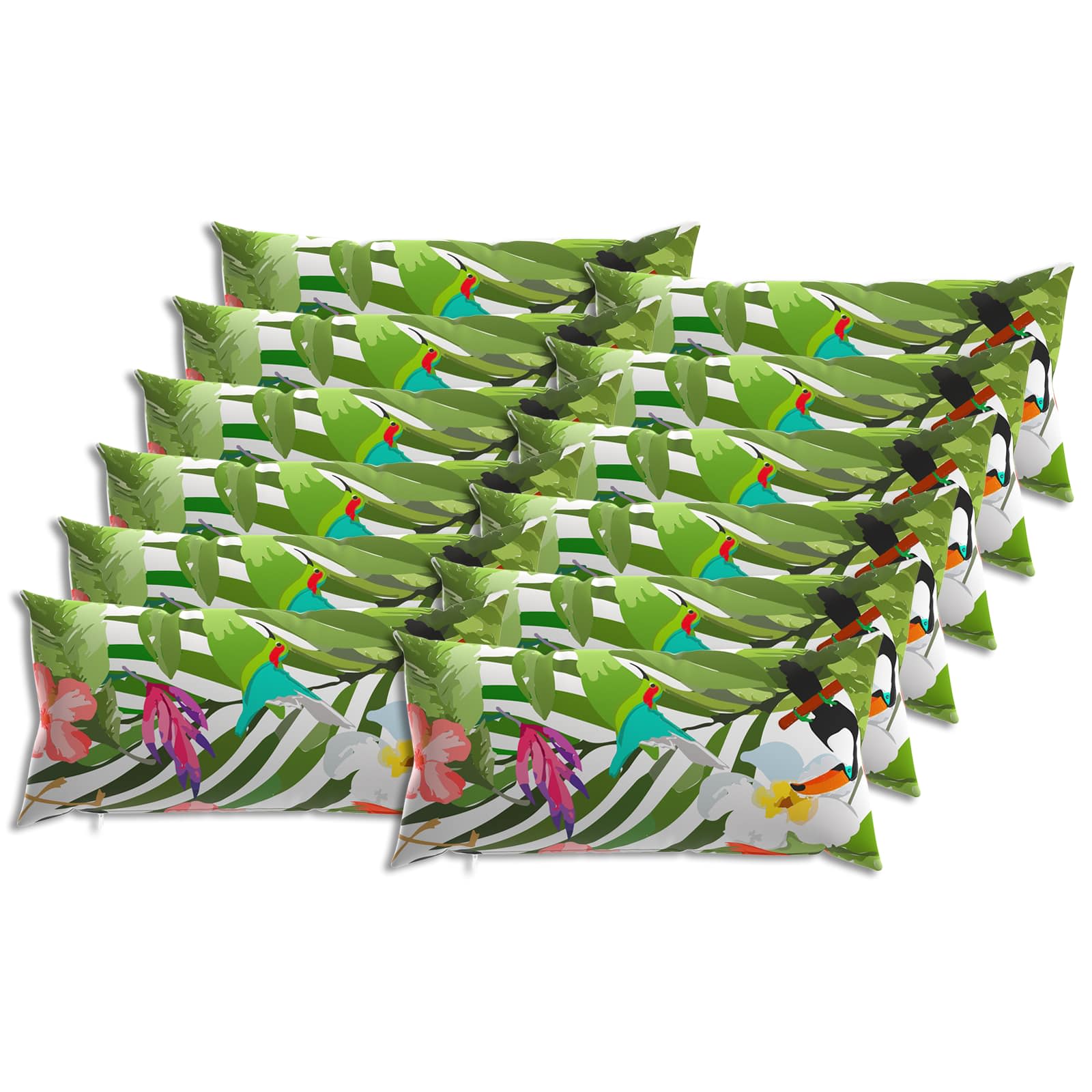 Kussensloop 12 pcs HEERLEN Zwart 40 x 80 cm Polyester