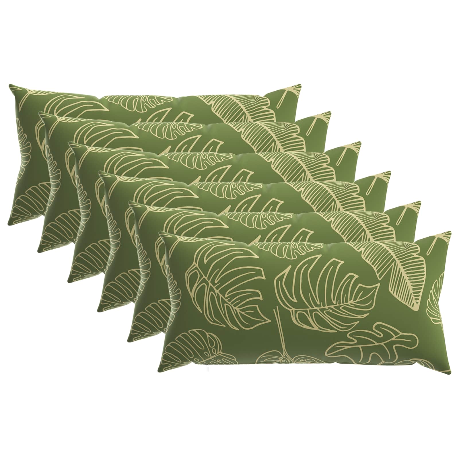 Kussensloop 6 pcs HEERLEN Bladontwerp 40 x 80 cm Polyester