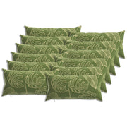 Kussensloop 40x80 cm bladontwerp groen polyester set van 12