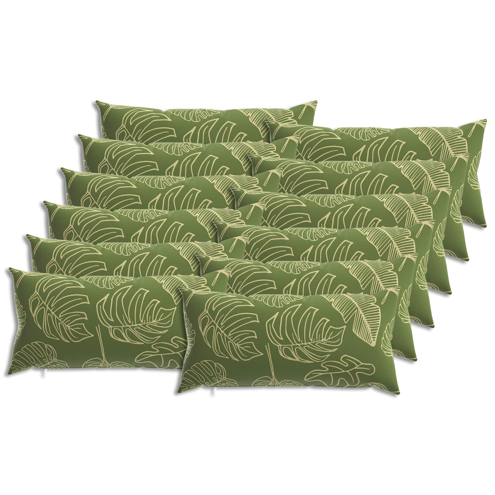 Kussensloop 12 pcs HEERLEN Bladontwerp 40 x 80 cm Polyester