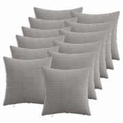 Kussensloop 12 stuks lichtgrijs 45x45 cm corduroy