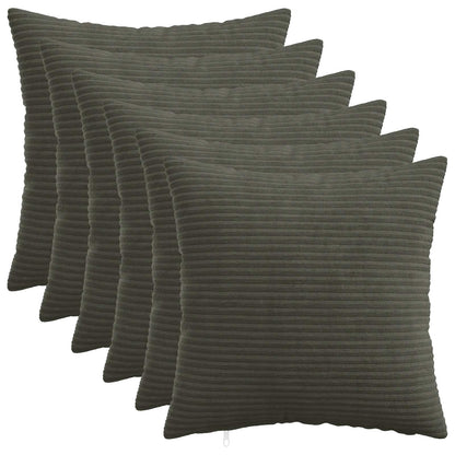 Kussensloop 6 pcs HEERLEN Antracietkleurig 45 x 45 cm corduroy