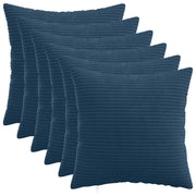 Kussensloop 6 stuks marineblauw 45x45 cm corduroy