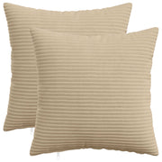 Kussensloop taupe 45x45 cm corduroy (2 stuks)