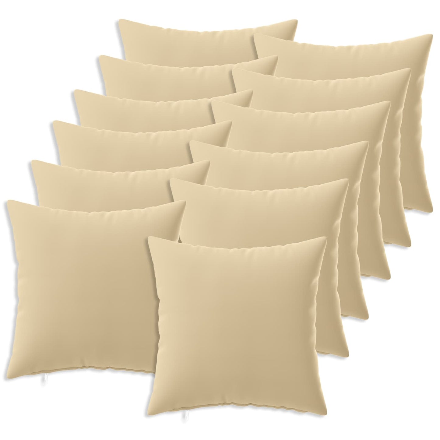 Kussensloop 12 pcs HEERLEN Beige 45 x 45 cm Polyester