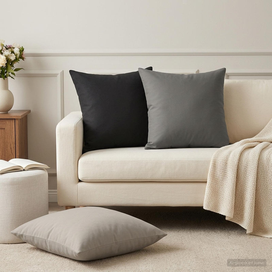Kussen 12 st HEERLEN Antraciet 45 x 45 cm Polyester