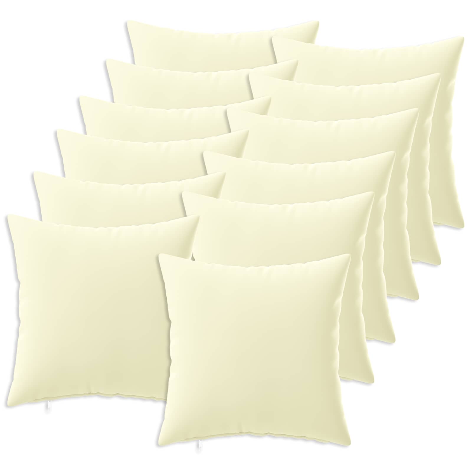 Kussensloop 12 pcs HEERLEN Crèmekleurig 45 x 45 cm Polyester