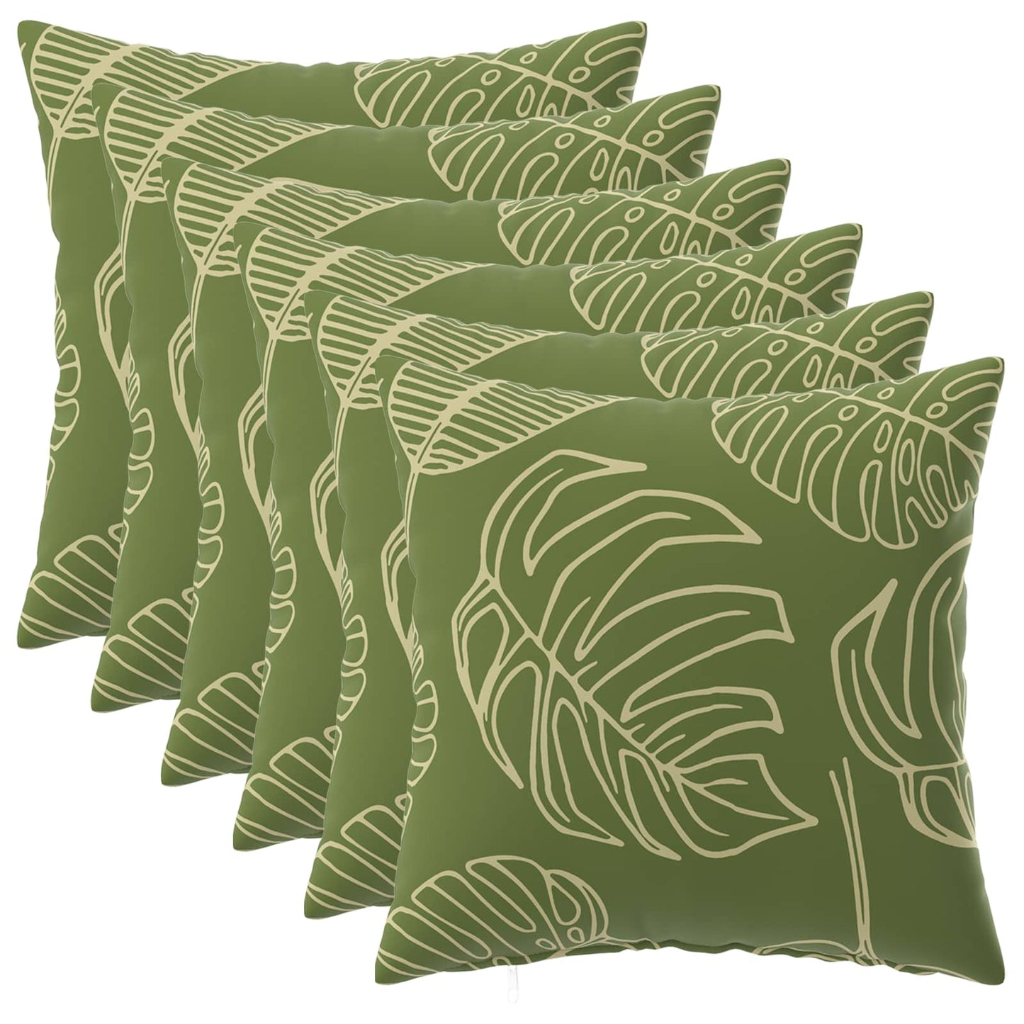 Kussensloop 6 pcs HEERLEN Bladontwerp 45 x 45 cm Polyester