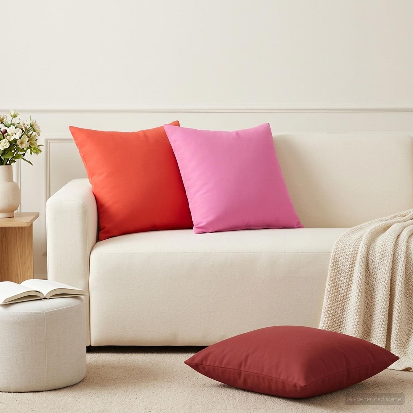 Kussensloop 6 pcs HEERLEN Rood 45 x 45 cm Polyester