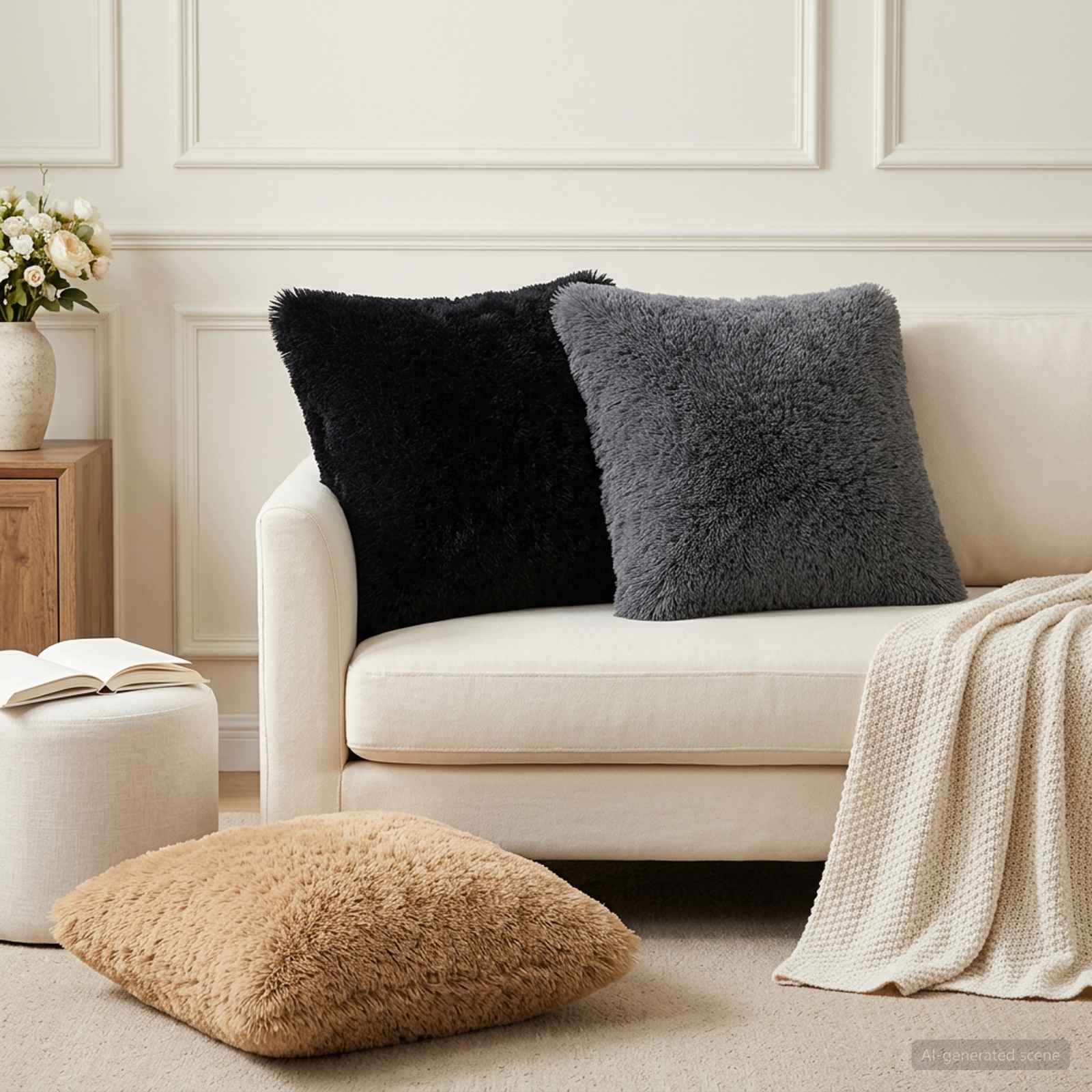 Kussensloop 6 pcs HEERLEN Antracietkleurig 50 x 50 cm PV Fleece