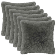 Kussensloop lichtgrijs 45 x 45 cm PV fleece (6 stuks)