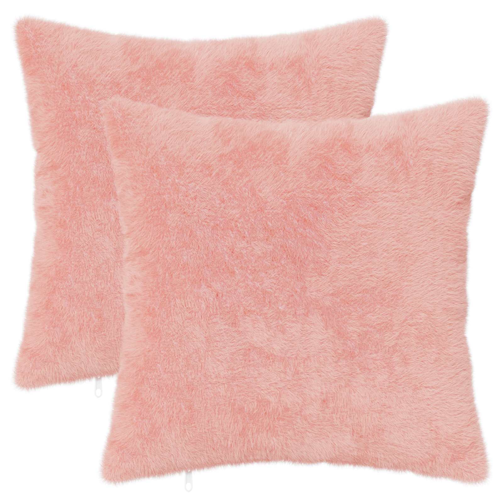 Kussensloop 2 st HEERLEN Roze 45 x 45 cm Nep Konijnenbont