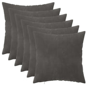 Kussensloop 50x50 cm fluweel donkergrijs 6 stuks