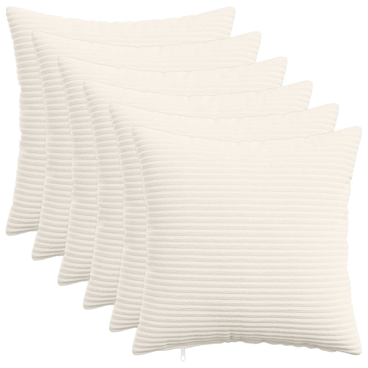 Kussensloop 6 pcs HEERLEN Crèmekleurig 50 x 50 cm corduroy