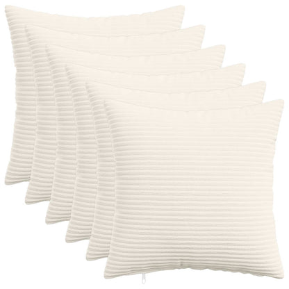 Kussensloop 6 pcs HEERLEN Crèmekleurig 50 x 50 cm corduroy