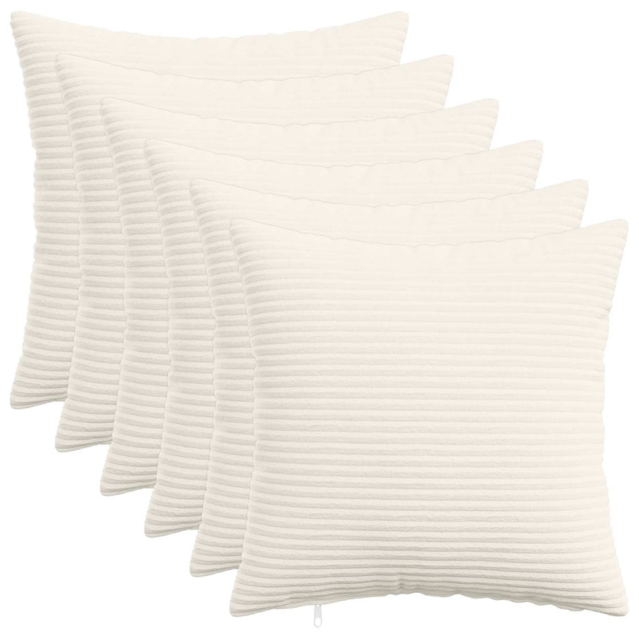 Kussensloop 6 pcs HEERLEN Crèmekleurig 50 x 50 cm corduroy